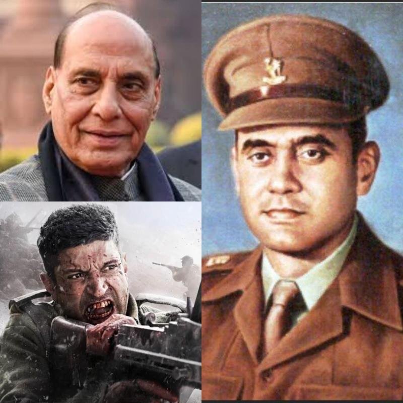 ‘120 बहादुर’ रिलीज़ से पहले रेज़ांग ला बलिदान दिवस पर राजनाथ सिंह ने मेजर शैतान सिंह को नमन किया