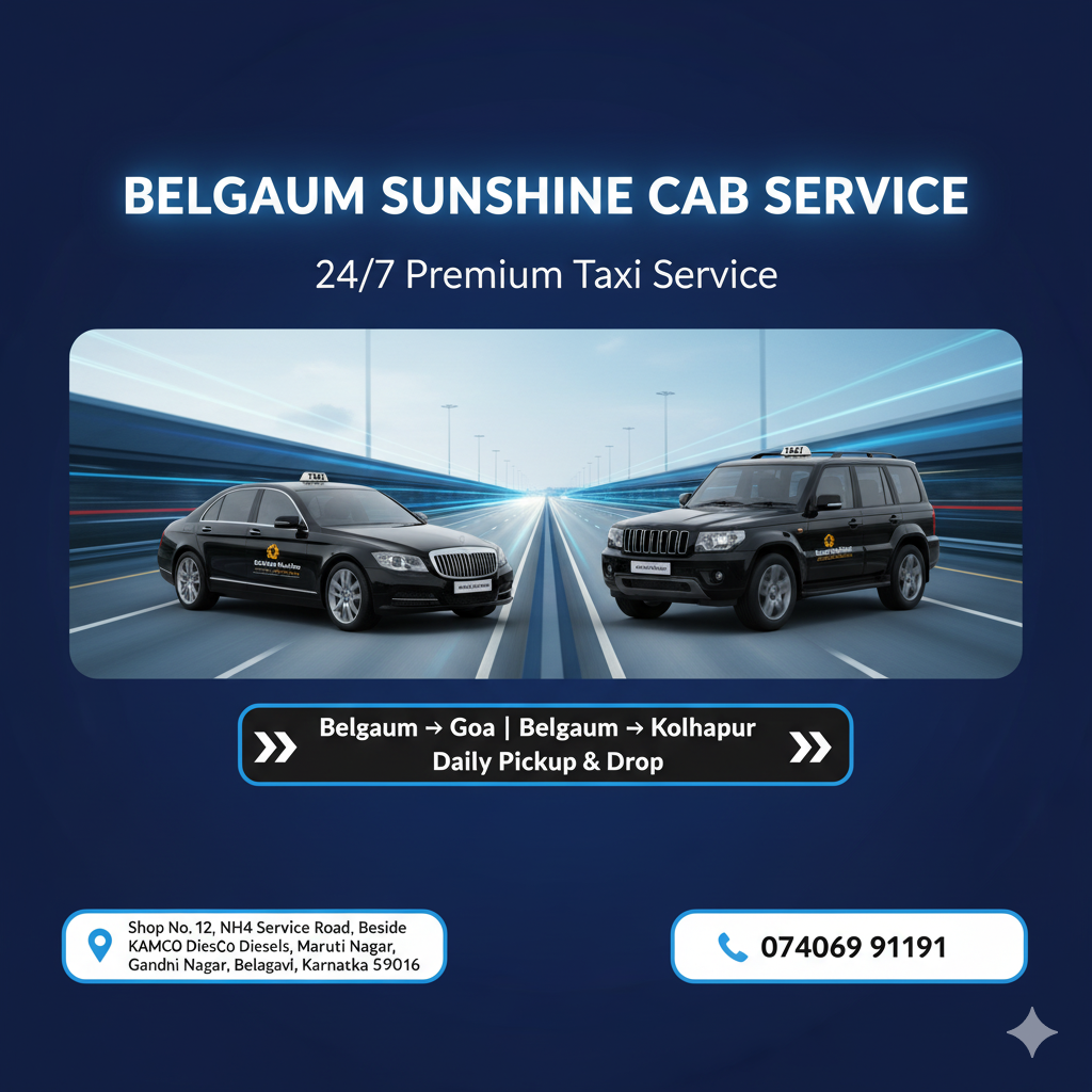 Book Outstation Cabs from Belgaum – Goa, Kolhapur & More