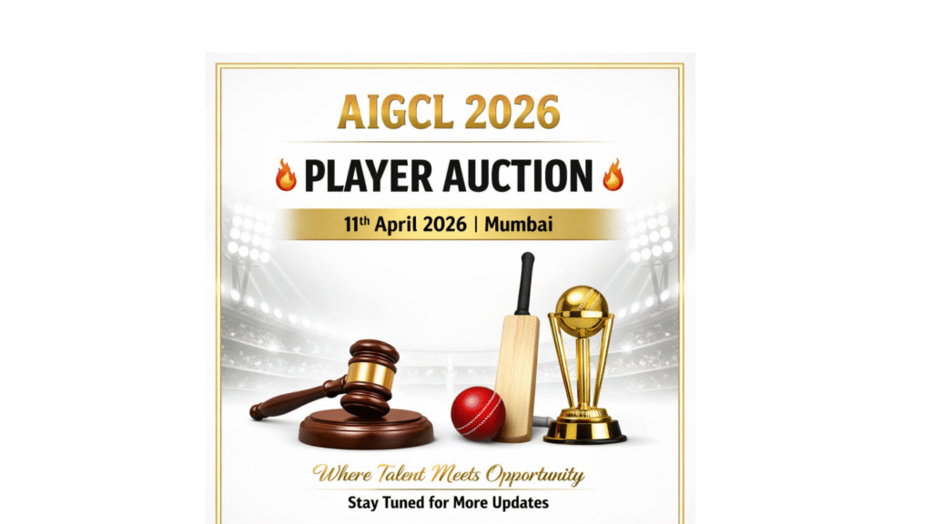AIGCL 2026 Player Auction in Mumbai to Open New Doors for Rural Cricketers AIGCL 2026 Player Auction in Mumbai to Open New Doors for Rural Cricketers