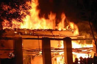 दिल्ली के नेयर बाजार में लगी भीषण आग, 50 दुकानें जलकर राख